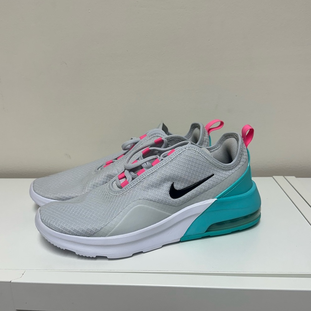 Nike Teal and White Sneakers with Pink Highlights